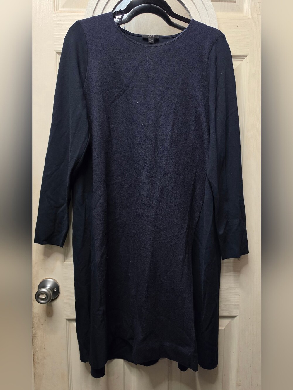Classic Navy Long Sleeve Shift Dress